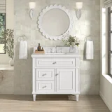 Lorelai 36" Single Vanity, Bright White w/ 3 CM Lime Delight Silestone Top