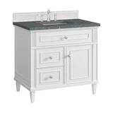 Lorelai 36" Single Vanity, Bright White w/ 3 CM Parisien Bleu Silestone Top