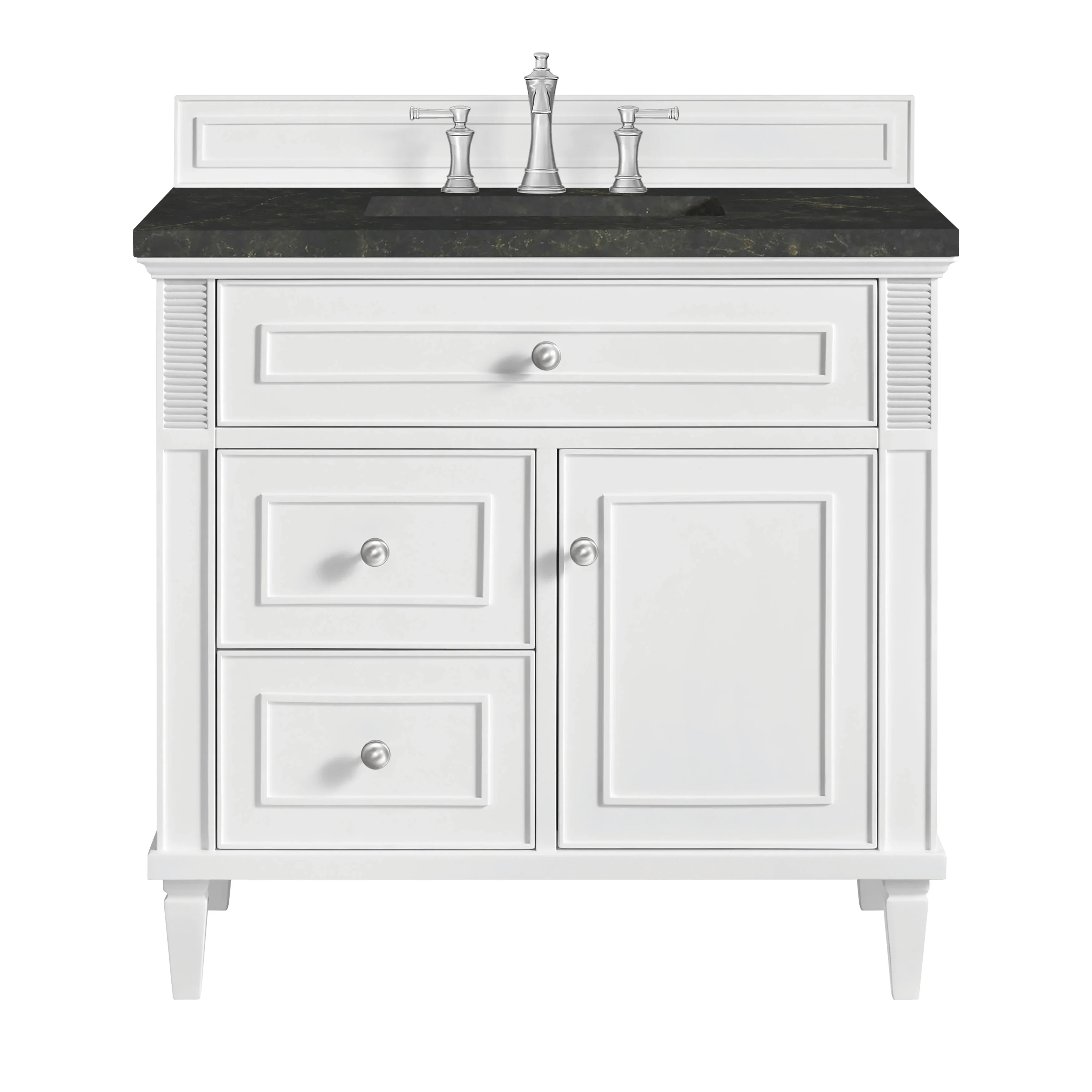 Lorelai 36" Single Vanity, Bright White, w/ 3 CM Phantome Eclos Top