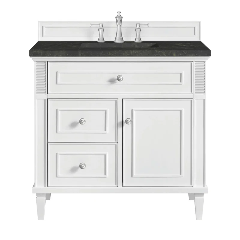 Lorelai 36" Single Vanity, Bright White, w/ 3 CM Phantome Eclos Top