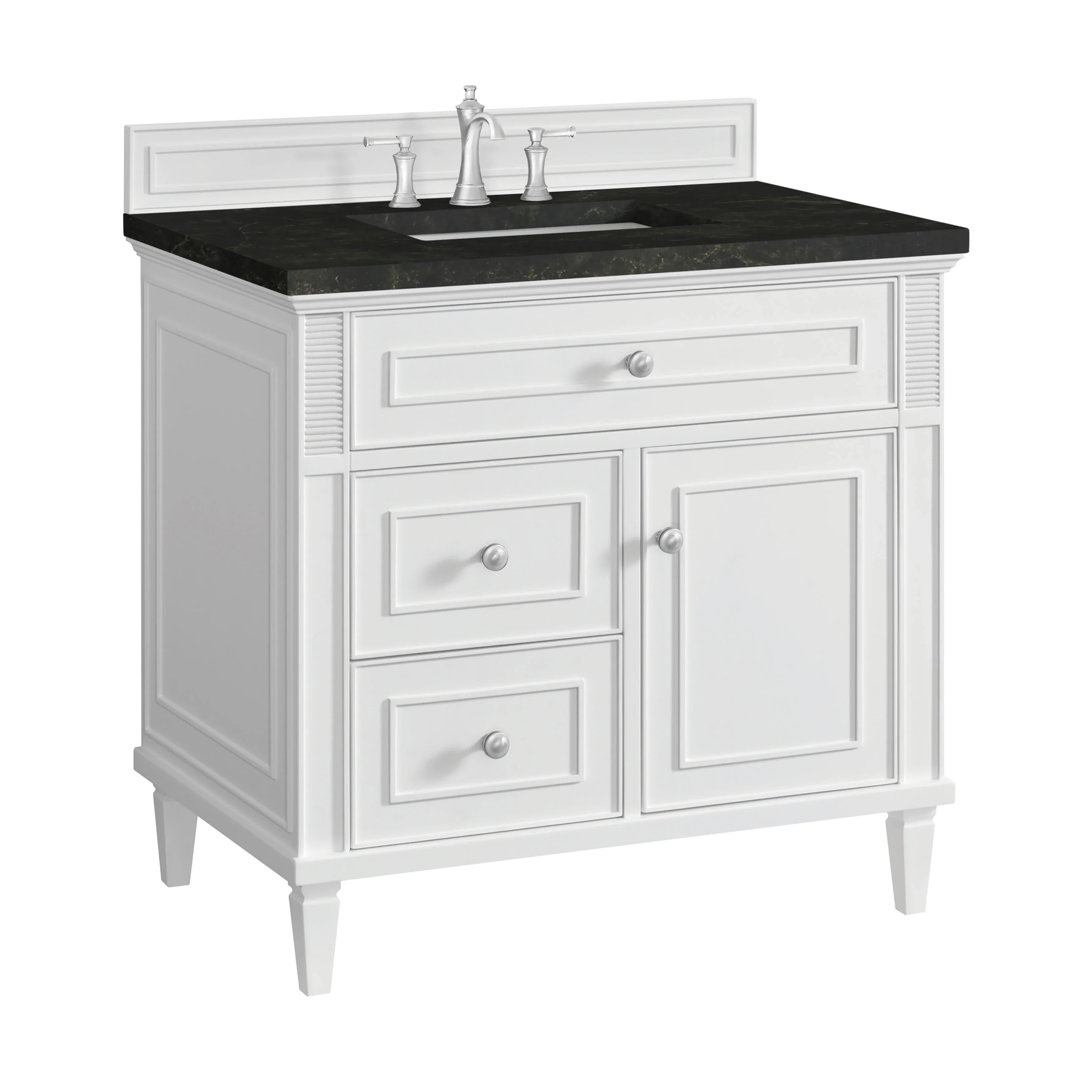 Lorelai 36" Single Vanity, Bright White, w/ 3 CM Phantome Eclos Top