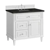 Lorelai 36" Single Vanity, Bright White, w/ 3 CM Phantome Eclos Top