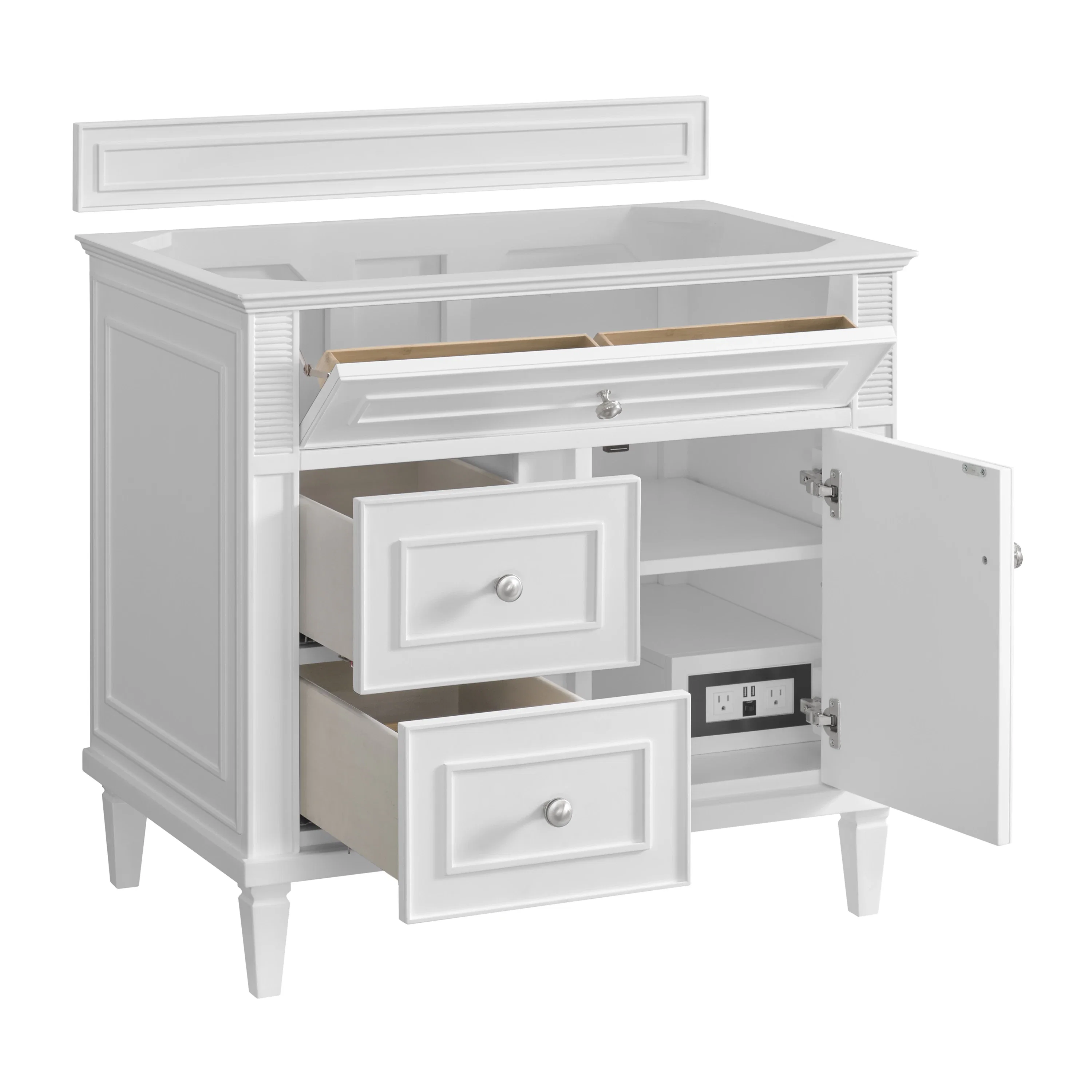 Lorelai 36" Single Vanity, Bright White, w/ 3 CM Phantome Eclos Top