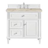 Lorelai 36" Single Vanity, Bright White, w/ 3 CM Tajnar Eclos Top