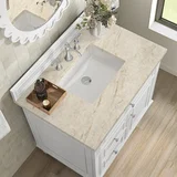 Lorelai 36" Single Vanity, Bright White, w/ 3 CM Tajnar Eclos Top
