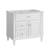 Lorelai 36" Single Vanity, Bright White w/ 3 CM White Zeus Silestone Top