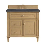 Lorelai 36" Single Vanity, Light Natural Oak w/ 3 CM Charcoal Soapstone Silestone Top