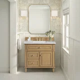 Lorelai 36" Single Vanity, Light Natural Oak w/ 3 CM Eternal Jasmine Pearl Silestone Top