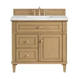 Lorelai 36" Single Vanity, Light Natural Oak w/ 3 CM Ethereal Noctis Silestone Top