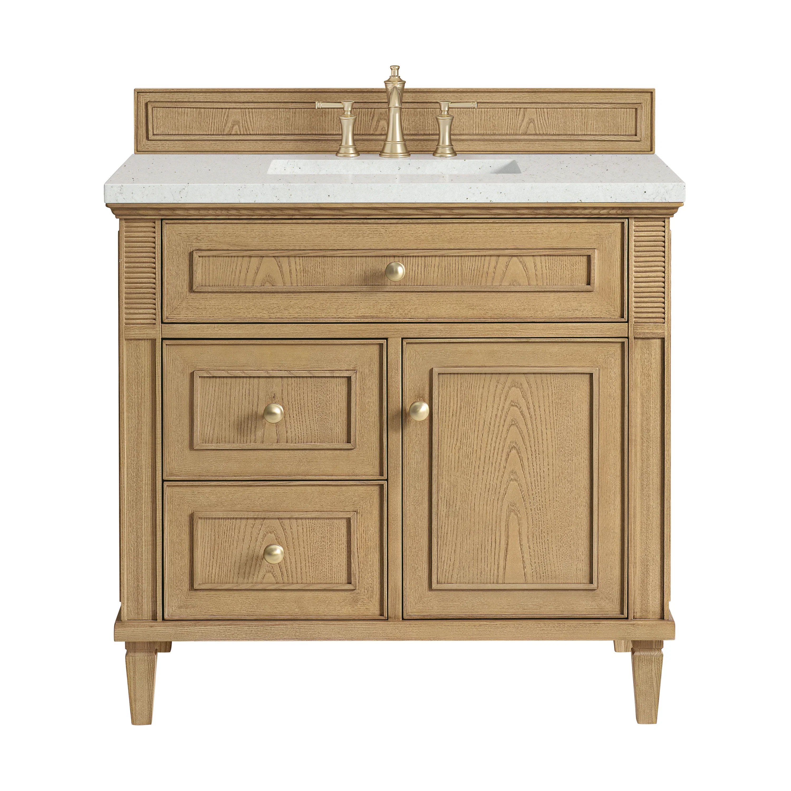 Lorelai 36" Single Vanity, Light Natural Oak w/ 3 CM Lime Delight Silestone Top