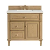 Lorelai 36" Single Vanity, Light Natural Oak w/ 3 CM Lime Delight Silestone Top