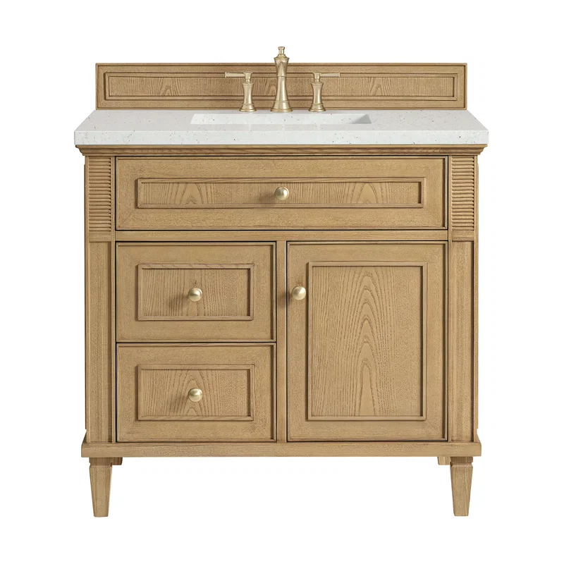 Lorelai 36" Single Vanity, Light Natural Oak w/ 3 CM Lime Delight Silestone Top