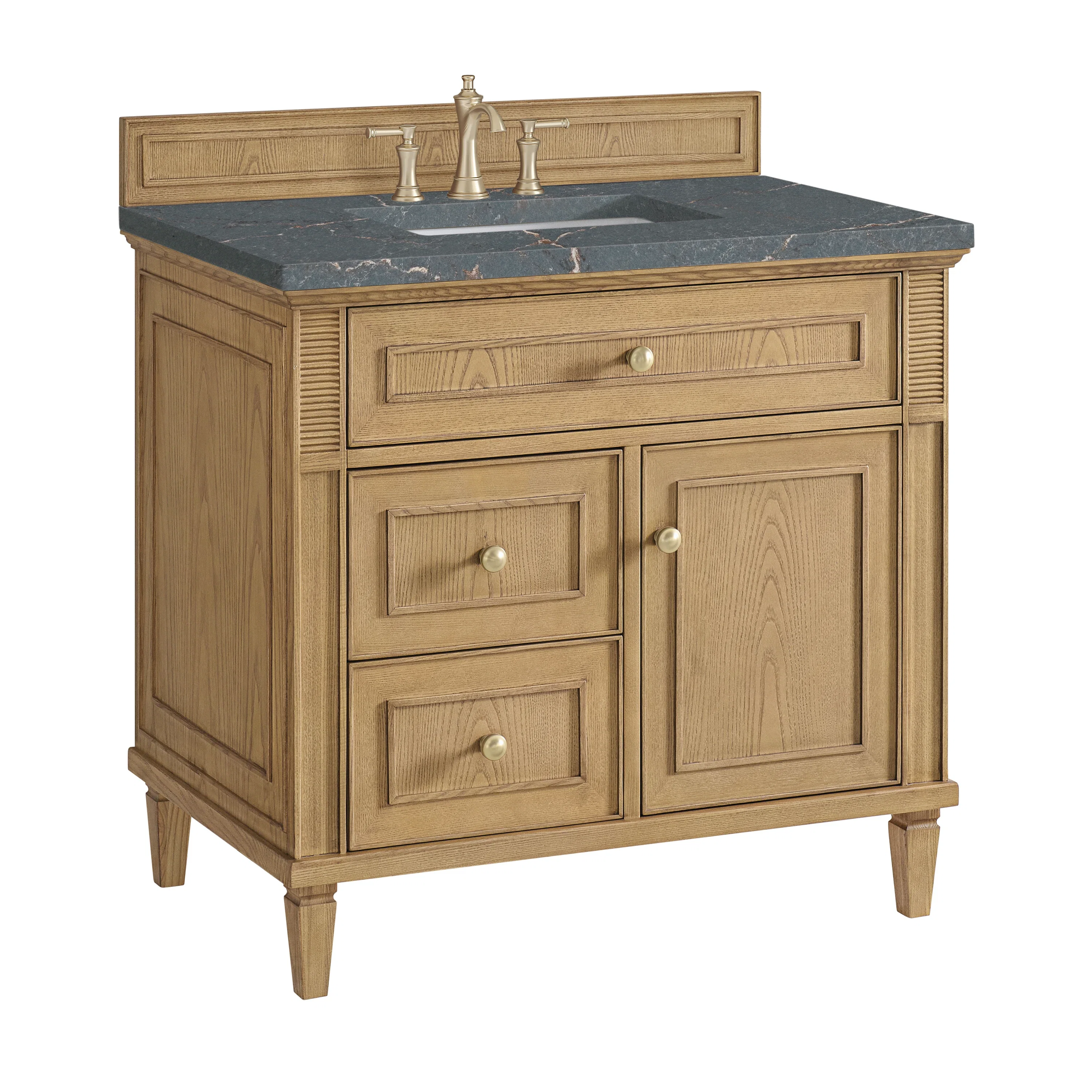 Lorelai 36" Single Vanity, Light Natural Oak w/ 3 CM Parisien Bleu Silestone Top