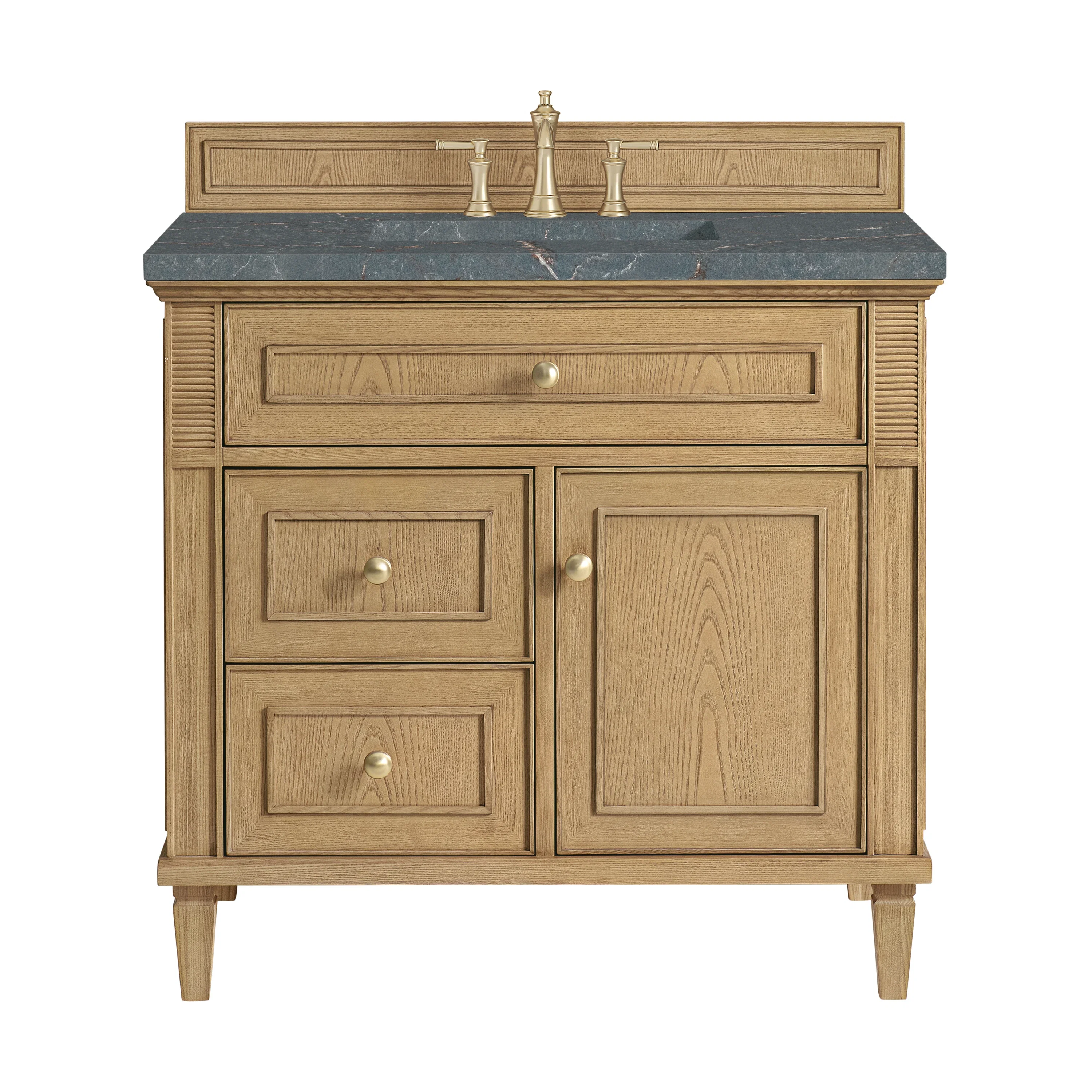 Lorelai 36" Single Vanity, Light Natural Oak w/ 3 CM Parisien Bleu Silestone Top