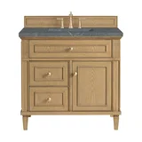Lorelai 36" Single Vanity, Light Natural Oak w/ 3 CM Parisien Bleu Silestone Top
