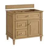 Lorelai 36" Single Vanity, Light Natural Oak w/ 3 CM Parisien Bleu Silestone Top