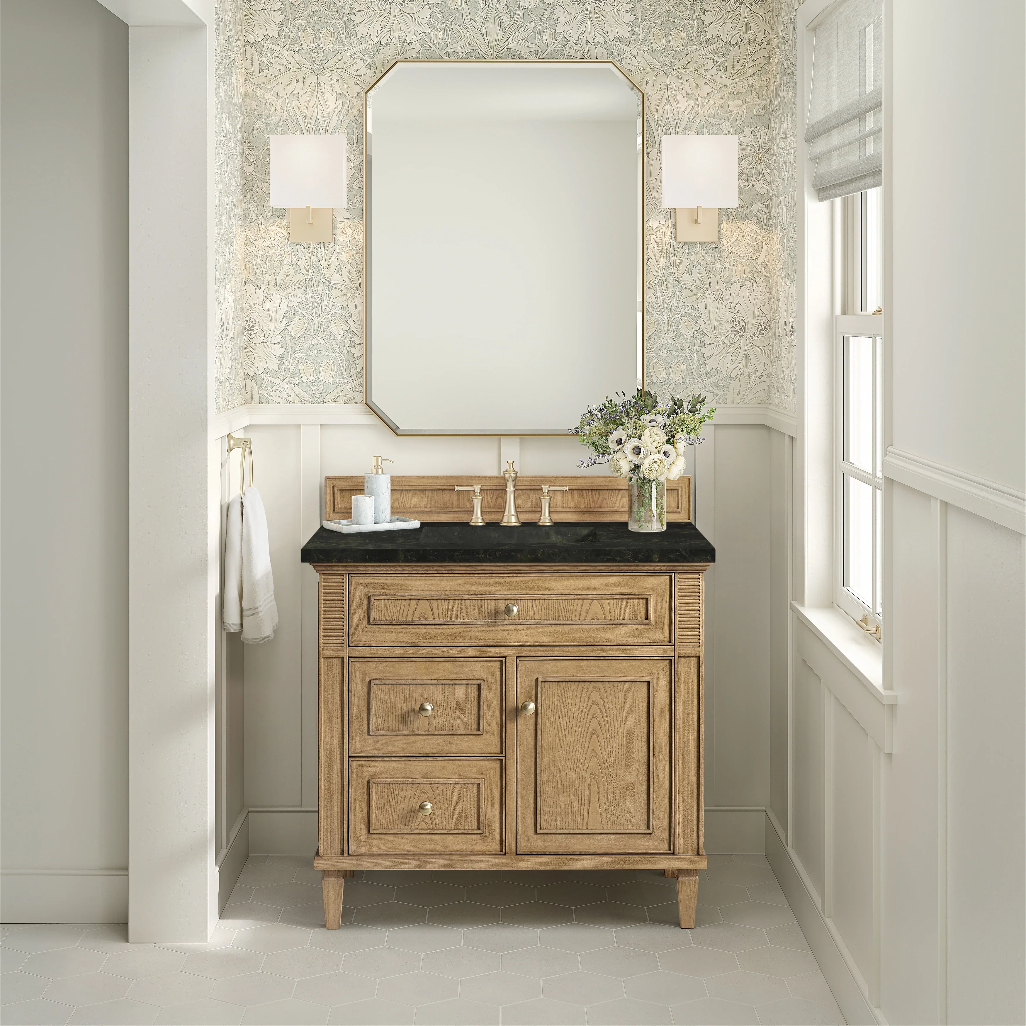 Lorelai 36" Single Vanity, Light Natural Oak, w/ 3 CM Phantome Eclos Top