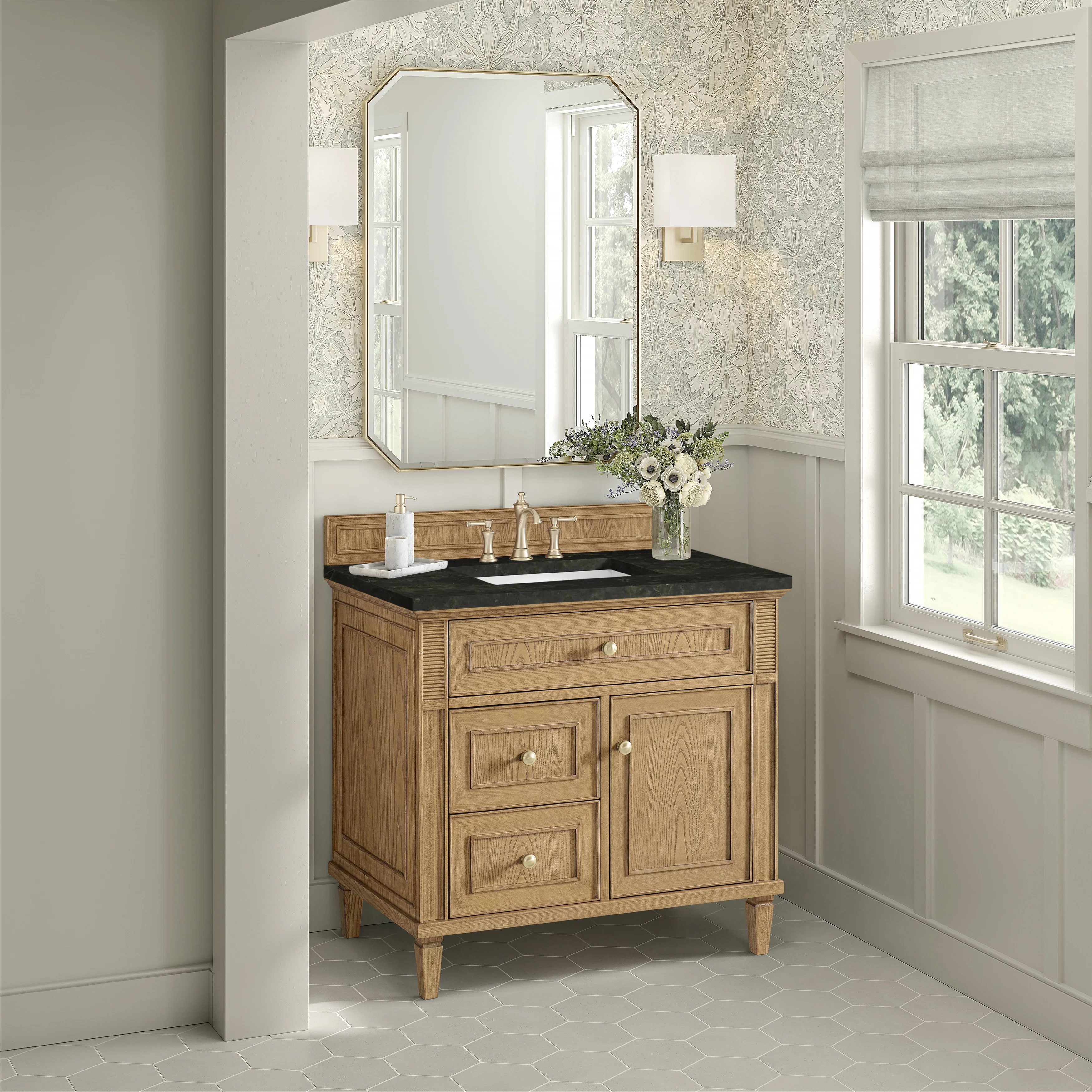 Lorelai 36" Single Vanity, Light Natural Oak, w/ 3 CM Phantome Eclos Top