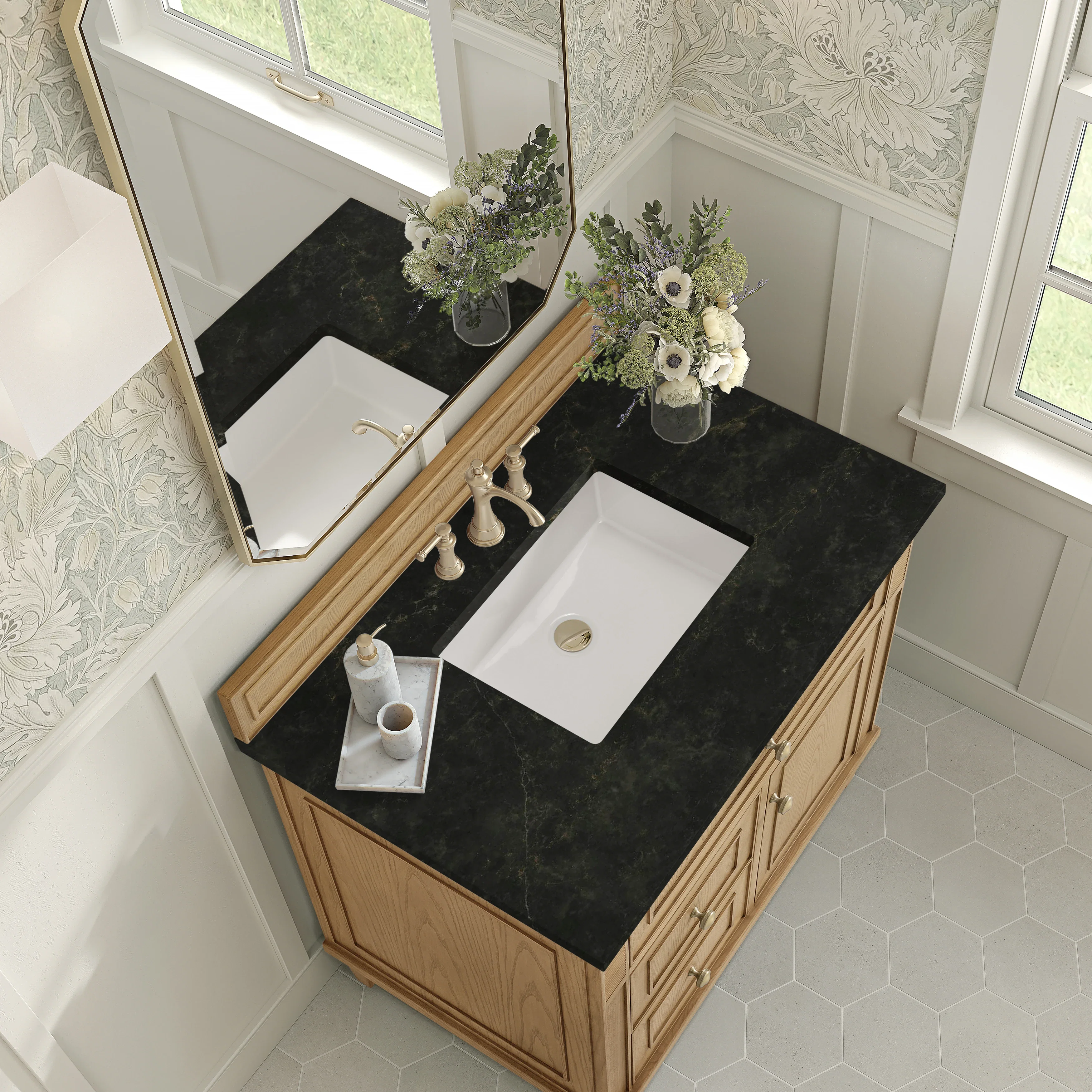 Lorelai 36" Single Vanity, Light Natural Oak, w/ 3 CM Phantome Eclos Top