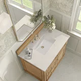 Lorelai 36" Single Vanity, Light Natural Oak, w/ 3 CM Siberian Silestone Top