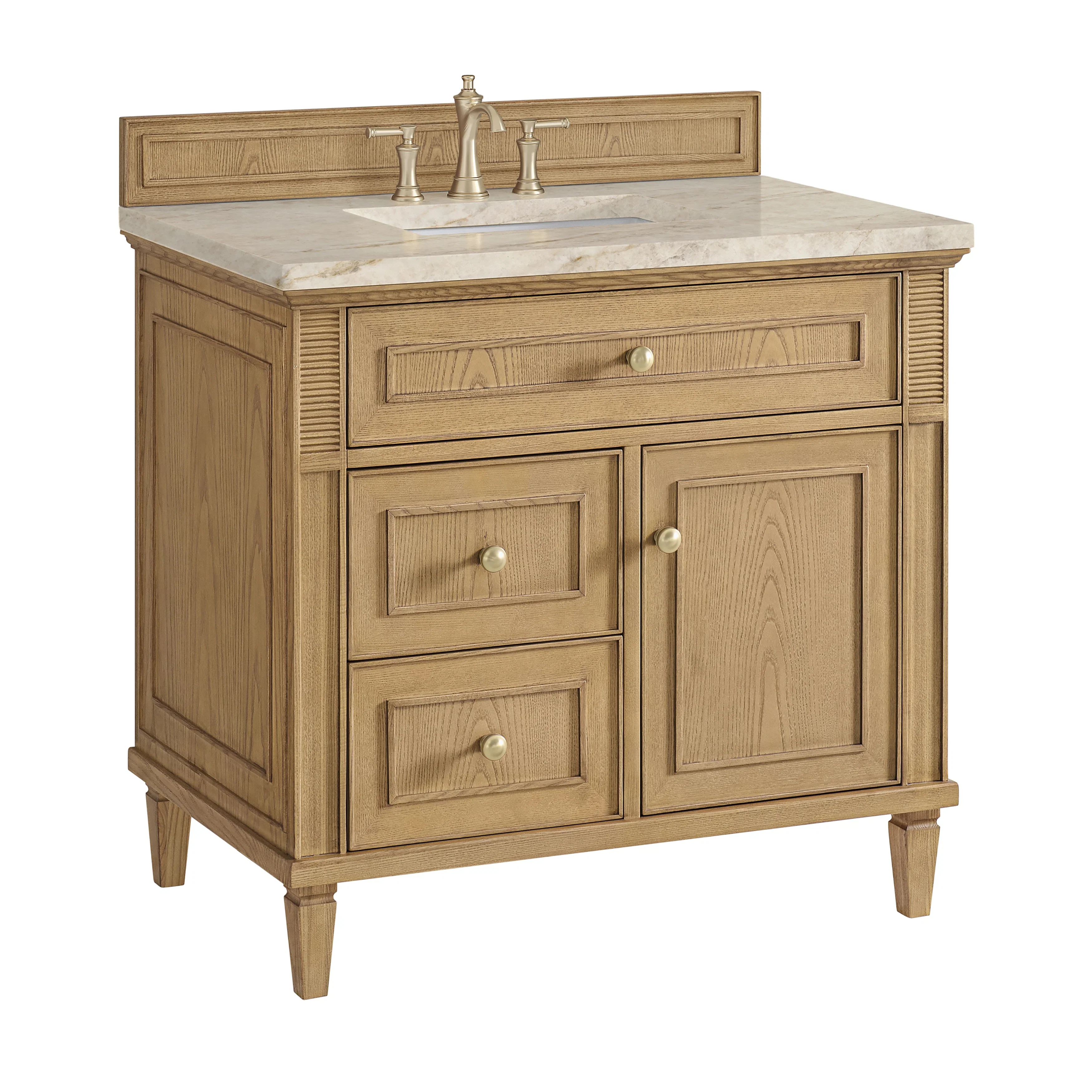 Lorelai 36" Single Vanity, Light Natural Oak, w/ 3 CM Tajnar Eclos Top