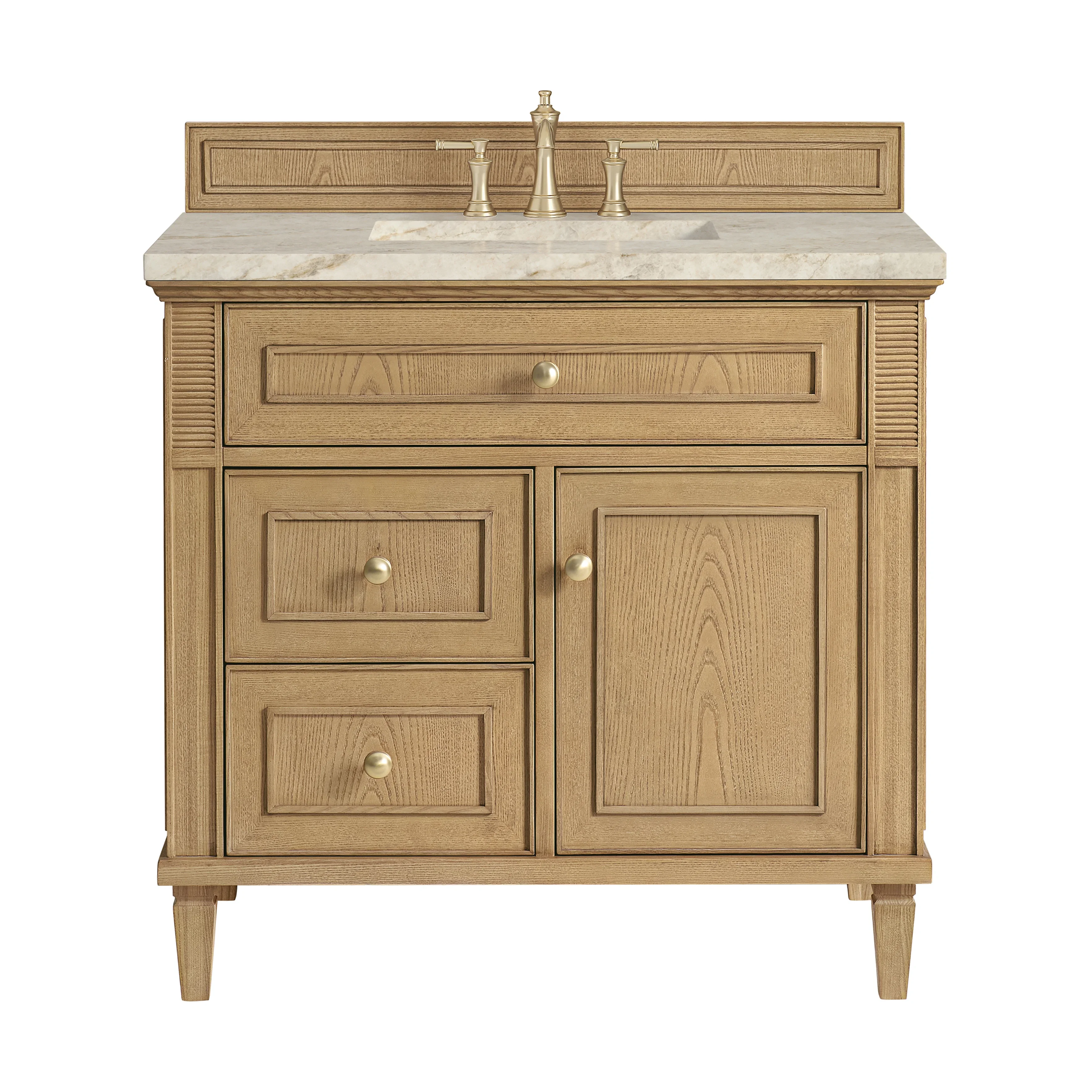 Lorelai 36" Single Vanity, Light Natural Oak, w/ 3 CM Tajnar Eclos Top