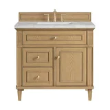 Lorelai 36" Single Vanity, Light Natural Oak w/ 3 CM Victorian Silver Silestone Top