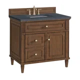 Lorelai 36" Single Vanity, Mid-Century Walnut w/ 3 CM Charcoal Soapstone Silestone Top