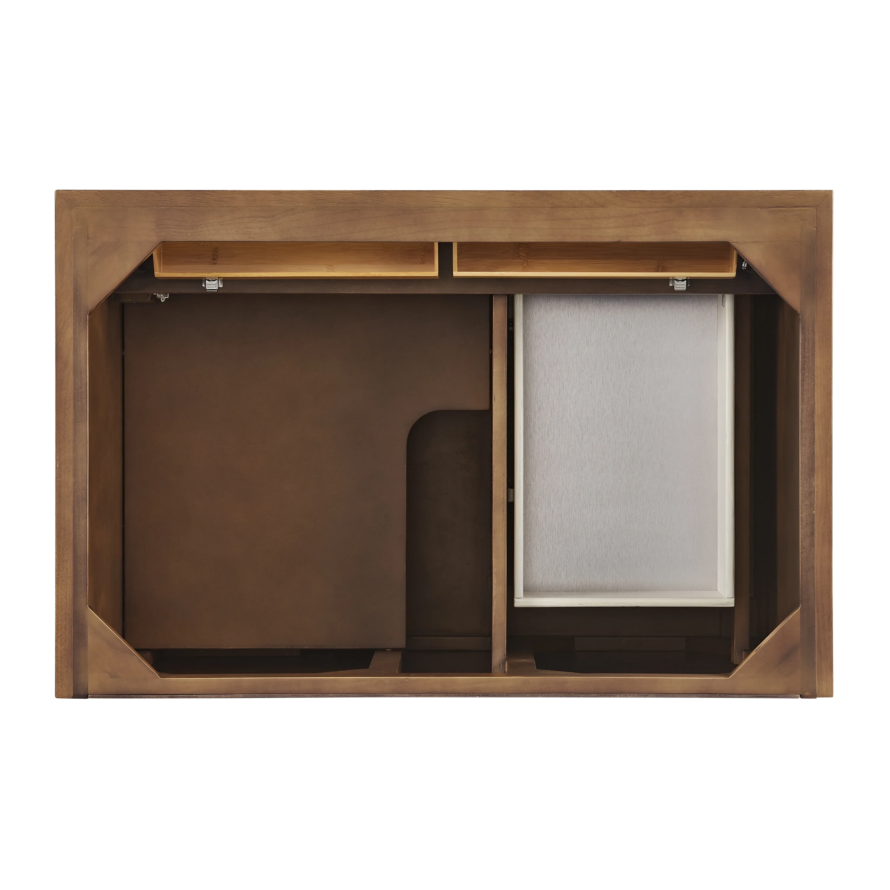 Lorelai 36" Single Vanity, Mid-Century Walnut w/ 3 CM Eternal Jasmine Pearl Silestone Top