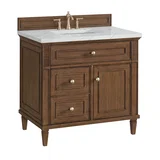 Lorelai 36" Single Vanity, Mid-Century Walnut w/ 3 CM Ethereal Noctis Silestone Top