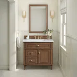 Lorelai 36" Single Vanity, Mid-Century Walnut w/ 3 CM Ethereal Noctis Silestone Top