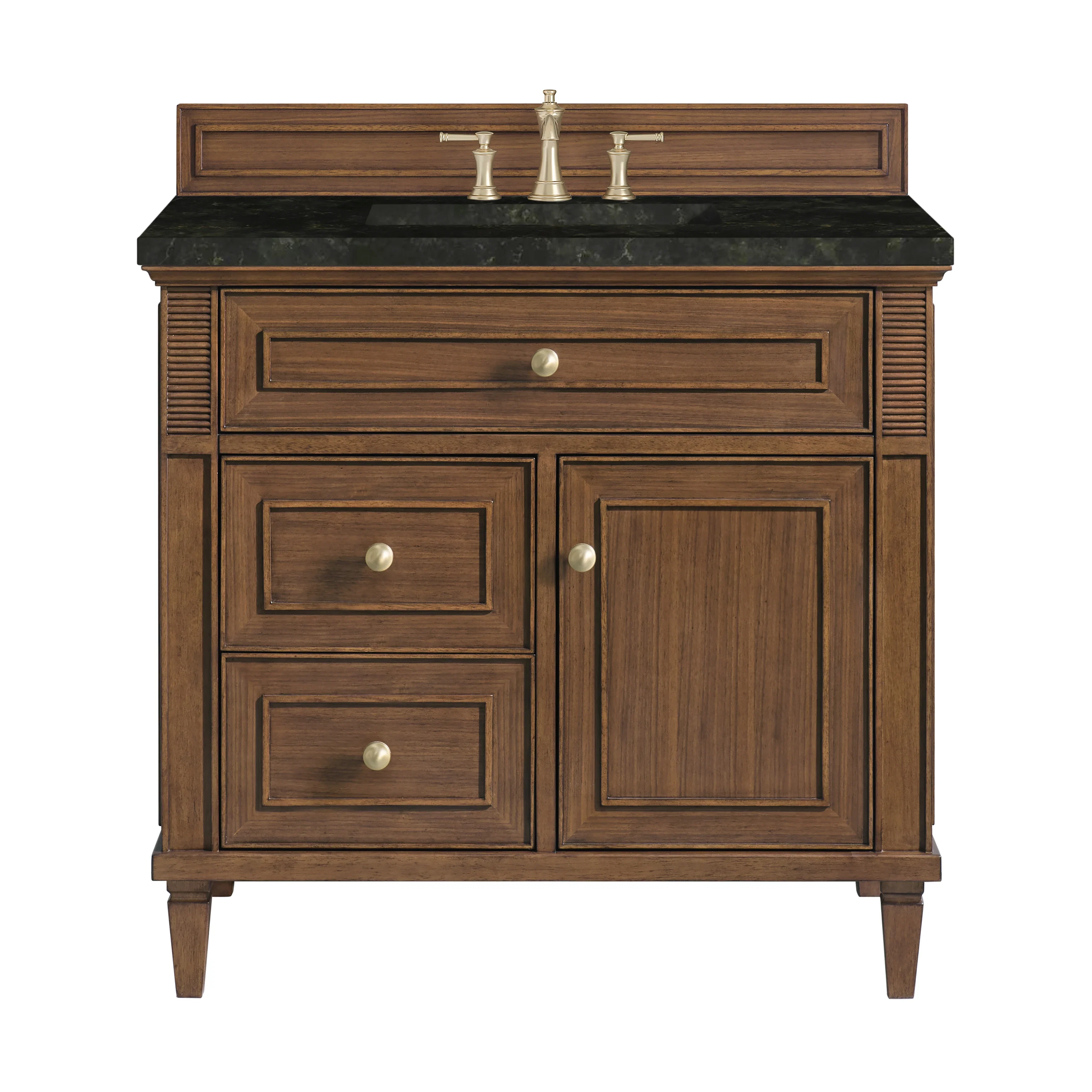 Lorelai 36" Single Vanity, Mid-Century Walnut, w/ 3 CM Phantome Eclos Top