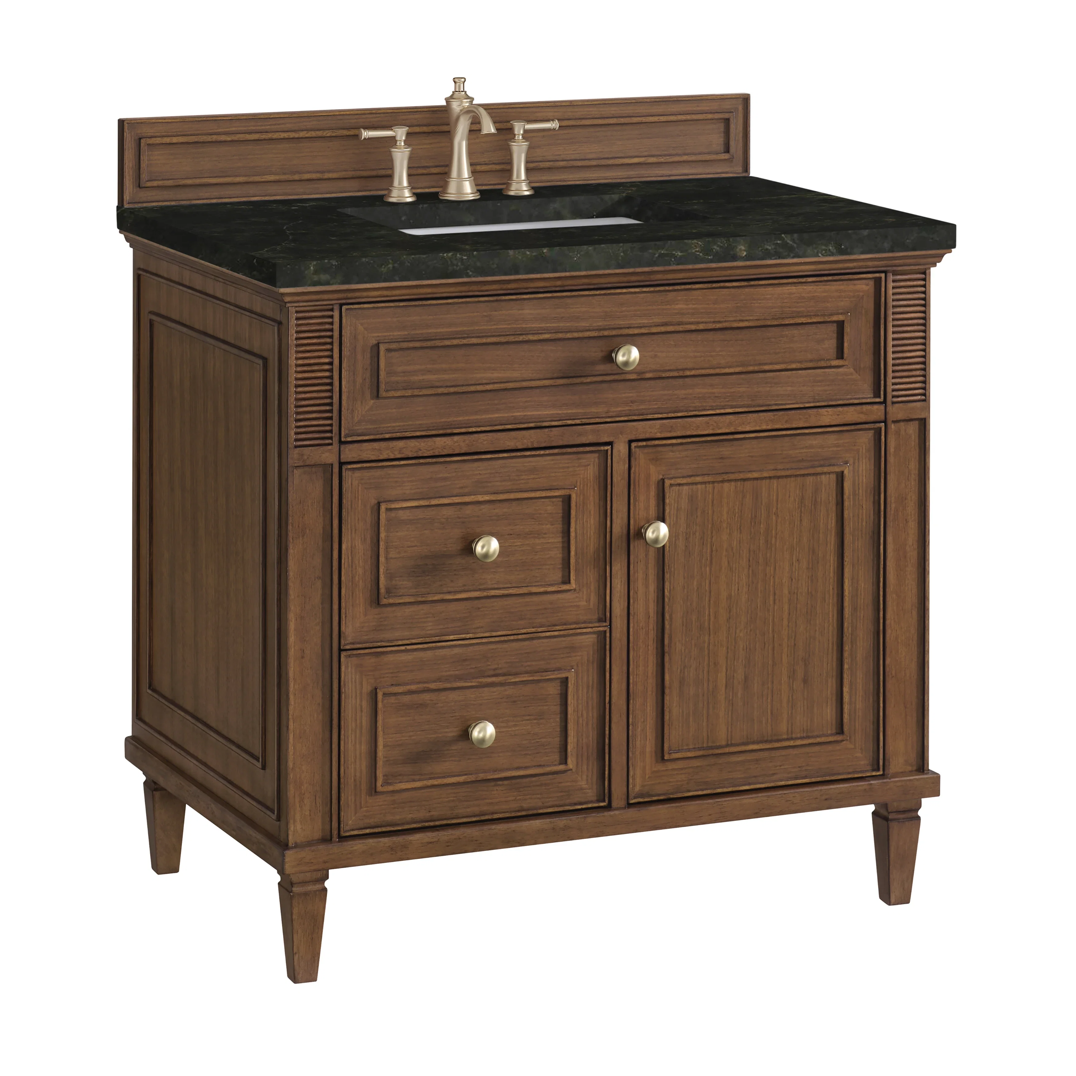 Lorelai 36" Single Vanity, Mid-Century Walnut, w/ 3 CM Phantome Eclos Top