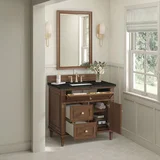 Lorelai 36" Single Vanity, Mid-Century Walnut, w/ 3 CM Phantome Eclos Top