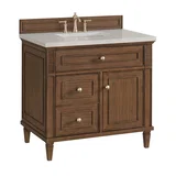 Lorelai 36" Single Vanity, Mid-Century Walnut, w/ 3 CM Siberian Silestone Top