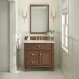 Lorelai 36" Single Vanity, Mid-Century Walnut, w/ 3 CM Siberian Silestone Top