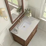 Lorelai 36" Single Vanity, Mid-Century Walnut, w/ 3 CM Siberian Silestone Top