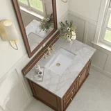Lorelai 36" Single Vanity, Mid-Century Walnut w/ 3 CM Victorian Silver Silestone Top