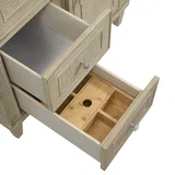 Lorelai 36" Single Vanity, Whitewashed Oak w/ 3 CM Eternal Jasmine Pearl Silestone Top