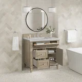 Lorelai 36" Single Vanity, Whitewashed Oak w/ 3 CM Eternal Jasmine Pearl Silestone Top