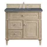 Lorelai 36" Single Vanity, Whitewashed Oak w/ 3 CM Parisien Bleu Silestone Top