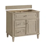 Lorelai 36" Single Vanity, Whitewashed Oak w/ 3 CM Parisien Bleu Silestone Top