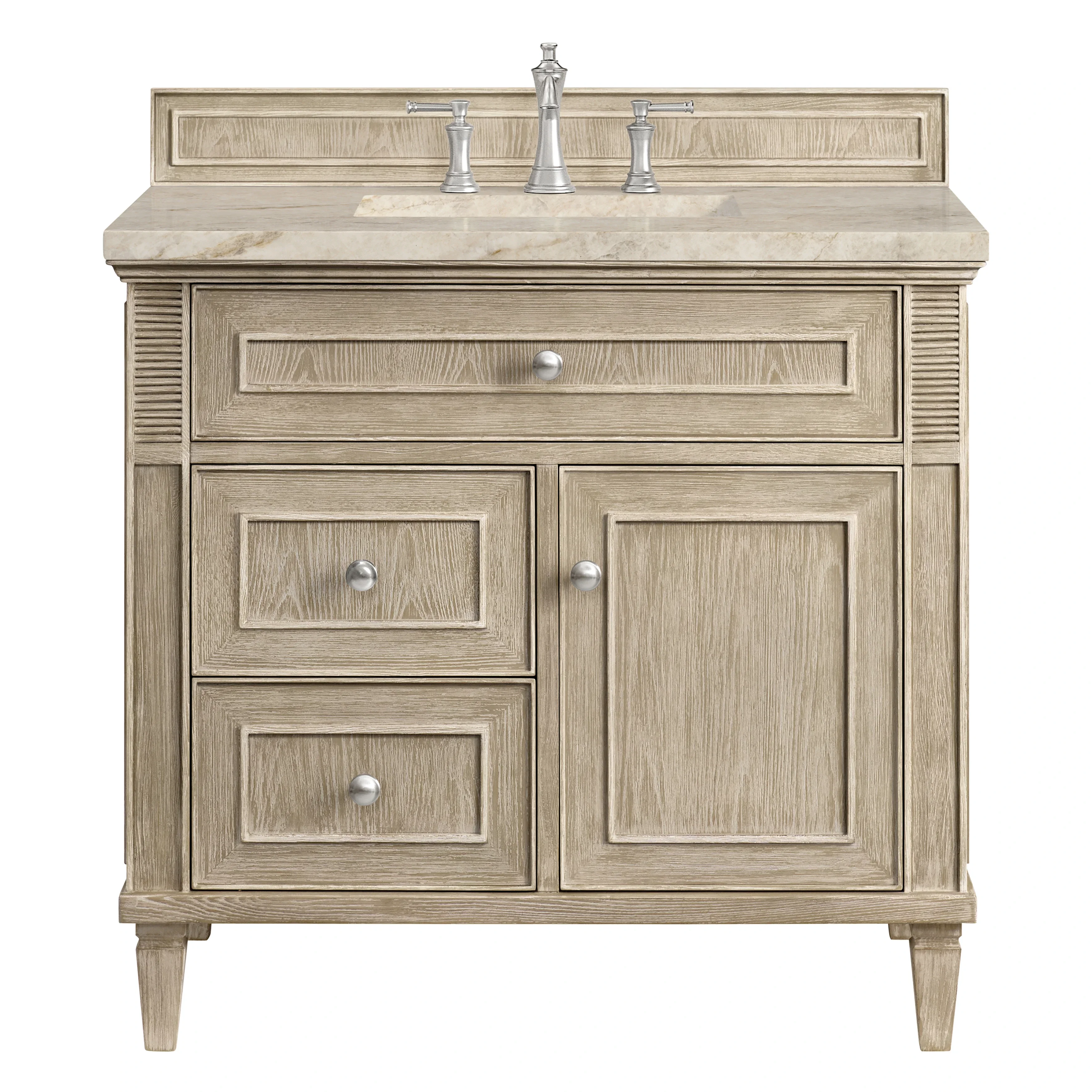 Lorelai 36" Single Vanity, Whitewashed Oak, w/ 3 CM Tajnar Eclos Top
