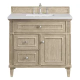 Lorelai 36" Single Vanity, Whitewashed Oak w/ 3 CM White Zeus Silestone Top
