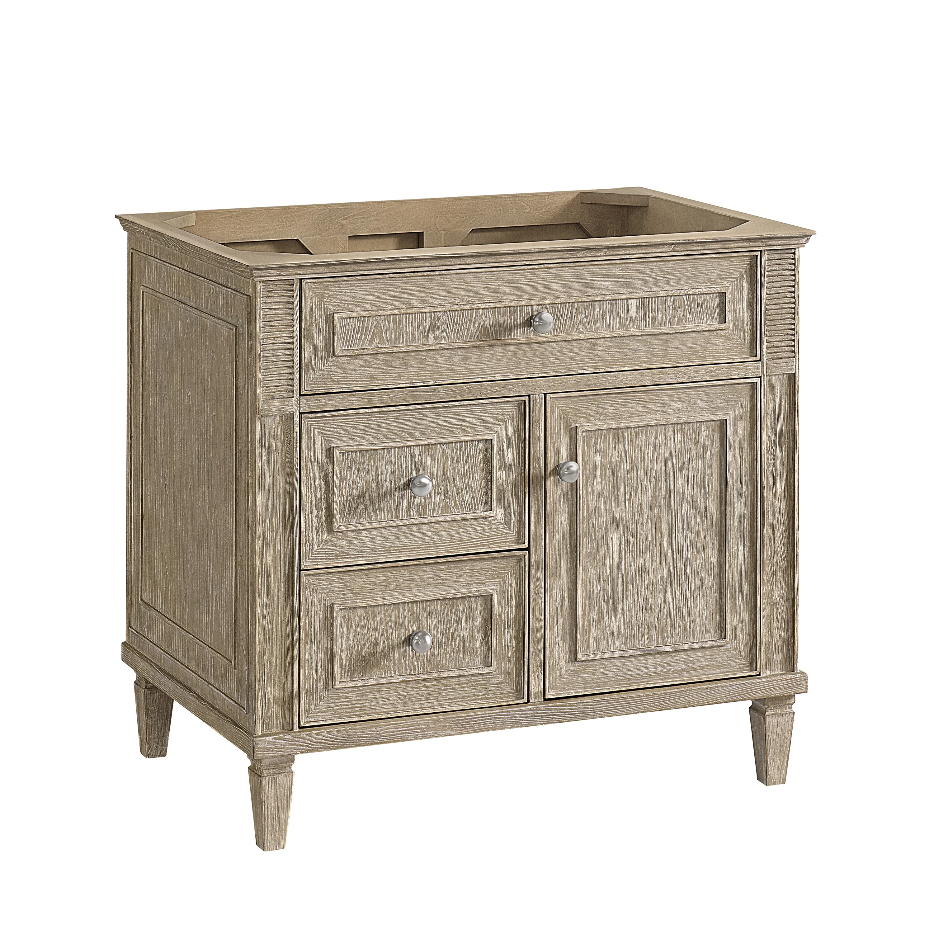Lorelai 36" Single Vanity, Whitewashed Oak w/ 3 CM White Zeus Silestone Top