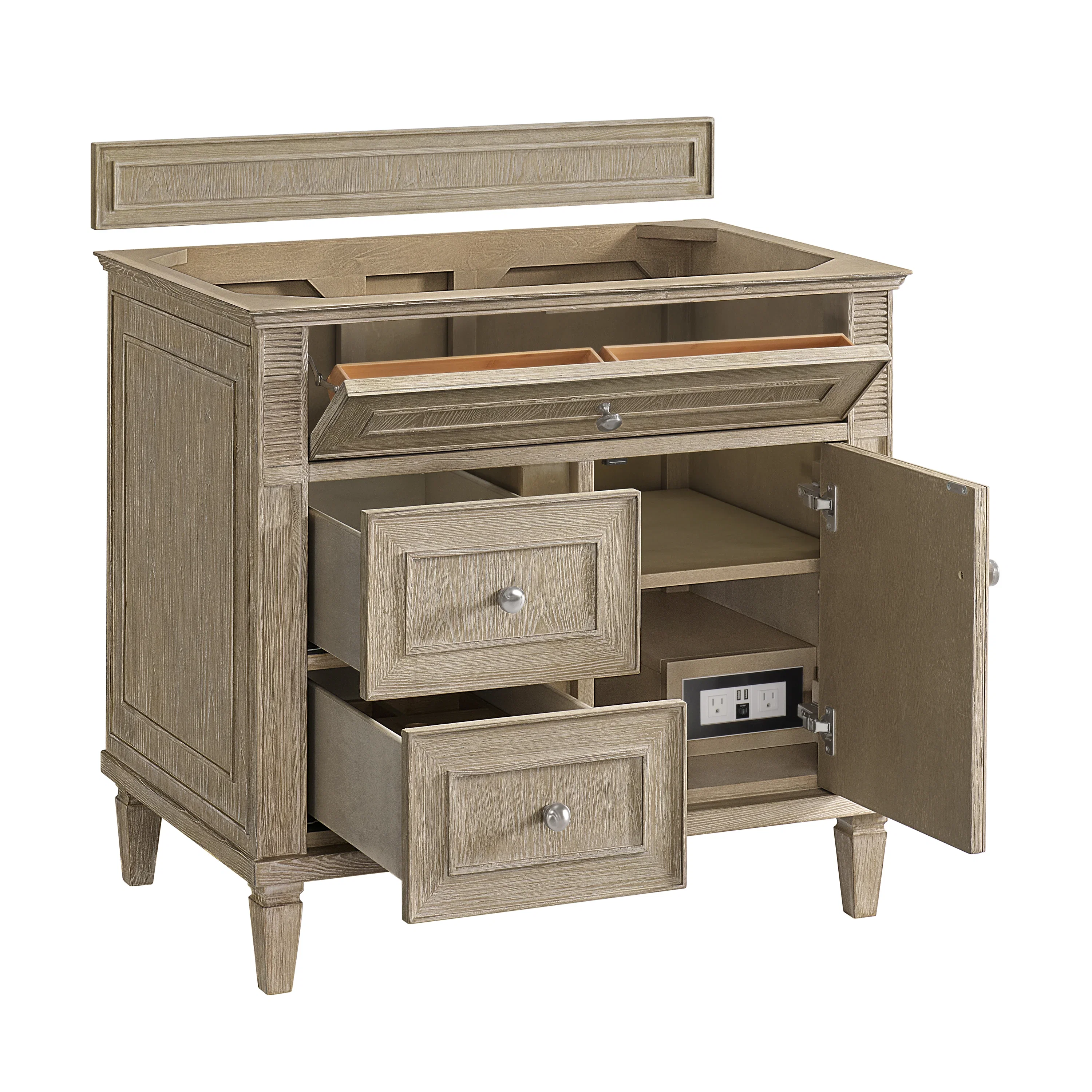 Lorelai 36" Single Vanity, Whitewashed Oak