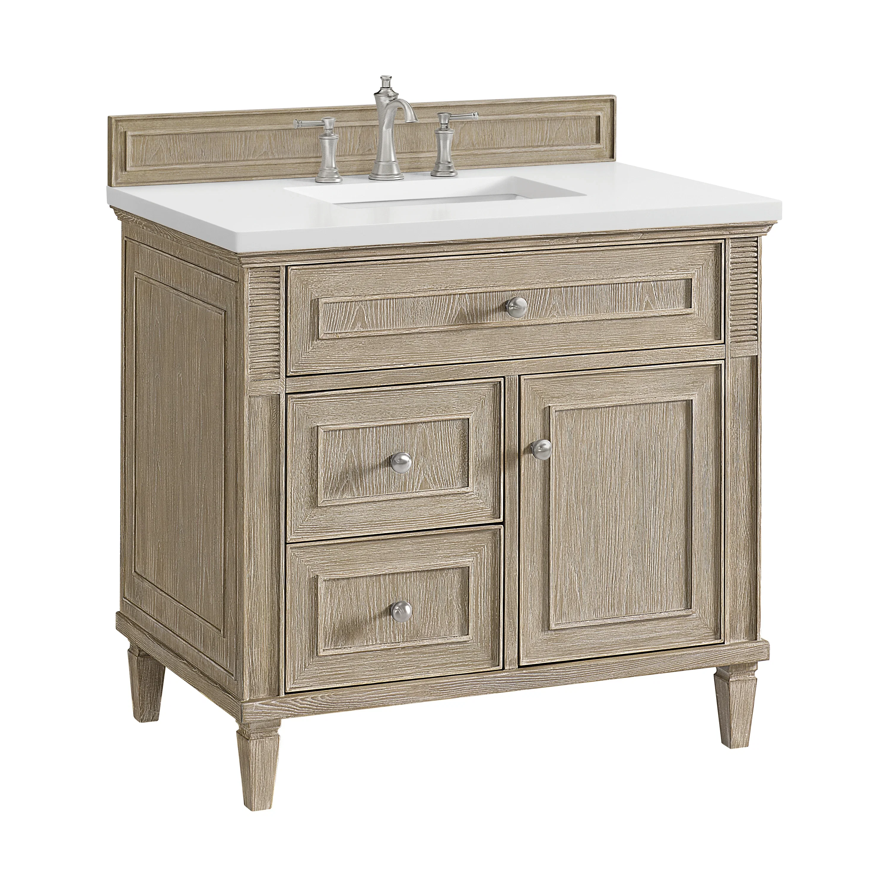 Lorelai 36" Single Vanity, Whitewashed Oak