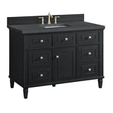 Lorelai 48" Single Vanity, Black Onyx w/ 3 CM Charcoal Soapstone Silestone Top