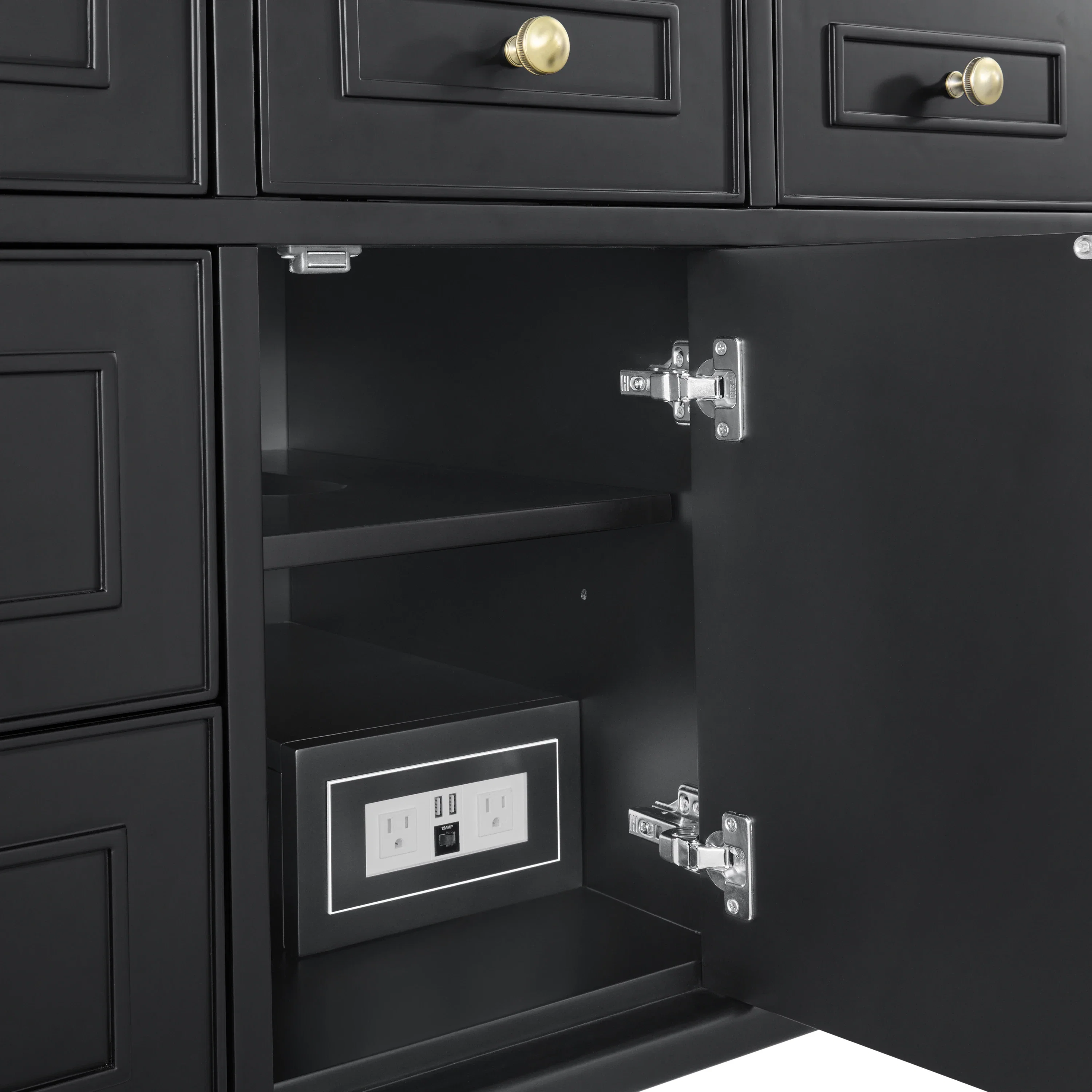 Lorelai 48" Single Vanity, Black Onyx w/ 3 CM Charcoal Soapstone Silestone Top