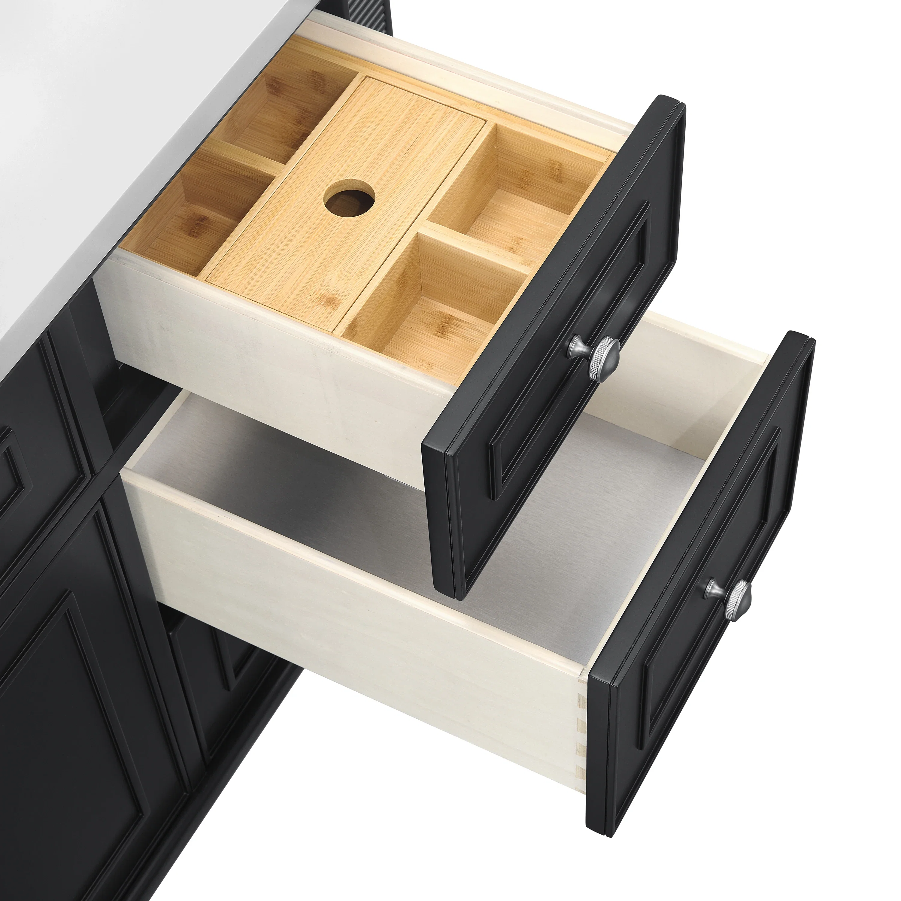 Lorelai 48" Single Vanity, Black Onyx w/ 3 CM Charcoal Soapstone Silestone Top